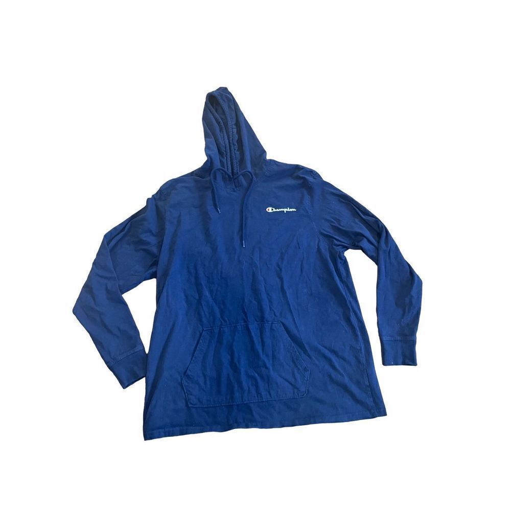 Mens Champion navy blue lightweight hoodie‎